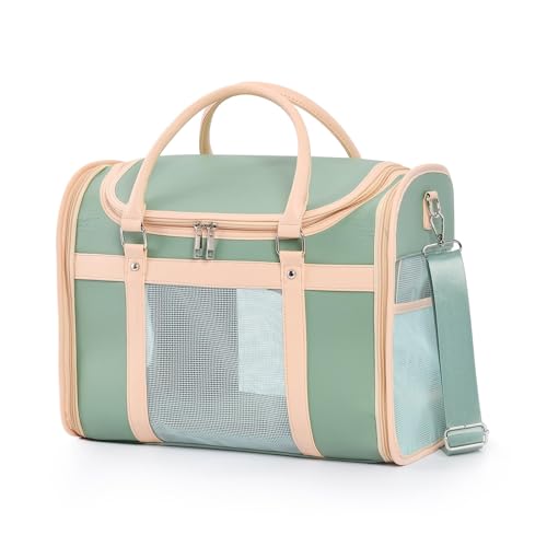 Lilliella Pet Carrier Backpack, Airline Approved TSA, Waterproof PU Foldable, 360° Ventilated, Light‑Blocking, Washable Tr...