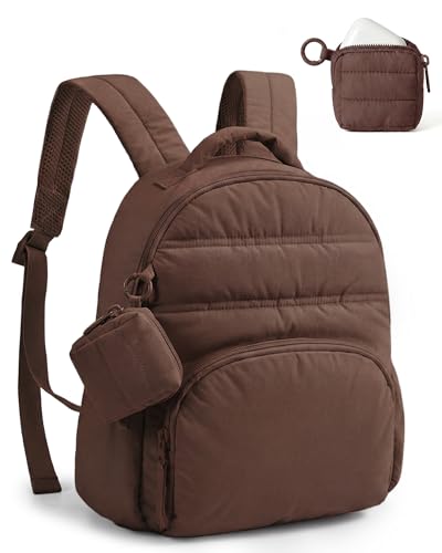 BAGSMART Small Backpacks for Women, Lightweight Puffer Mini Backpack Purse with Pouch, Quilted Casual Daypack, Water-Resis...