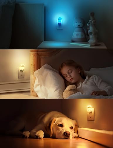 L LOHAS LED Plug in Night Light for Kids, 3D Cute Puppy Night Lights with Dusk to Dawn Sensor, RGB+Soft White 3000K Dog Ni...
