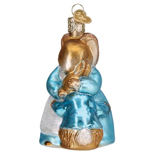 Old World Christmas Mrs. Rabbit and Peter Glass Blown Ornament for Christmas Tree, Handcrafted Holiday Decoration, Peter R...