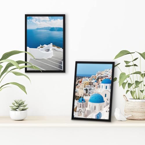 Americanflat 8x12 Picture Frame with Shatter-Resistant Glass - Set of 2 - Streamline Collection - Thin Border Photo Frame ...
