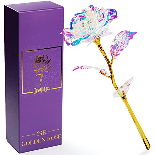 LOVEINUSA Artificial Galaxy Rose Flower Gifts, Galaxy Eternity Rose Glass Forever Flowers for Mom from Daughter/Son, Birth...