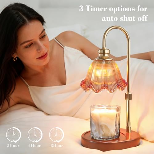 Candle Warmer Lamp with Timer, Birthday Gifts for Women, House Warming Gifts New Home Decor – Height Adjustable Candle Lam...