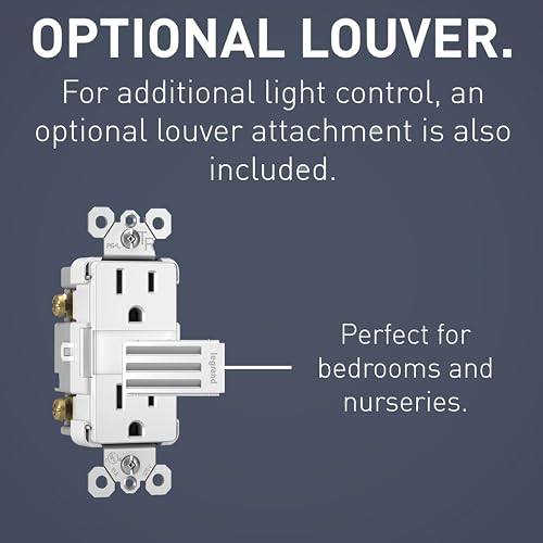 Legrand radiant Adjustable LED Night Light Outlet, Nightlight Electrical Outlets, Tamper Resistant, Safe for Kids, White, ...