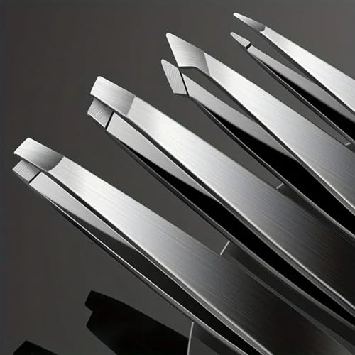 Professional Eyebrow Tweezers Set, Precision Stainless Steel for Hair Removal and Facial Grooming