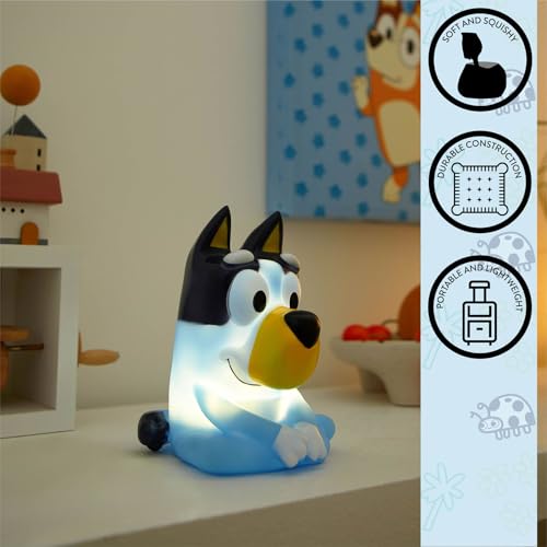 Bluey Squishy Night Light 6" LED Soft Mood Lamp for Decor, Kids Bedrooms, Collectors & Gift Giving