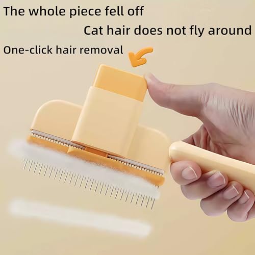 WGICPBZ Zen Brush for Cats & Dogs, Avatore Zenbrush Pet Comb, Self-Cleaning Grooming Brush, Stainless Steel Teeth for Shed...