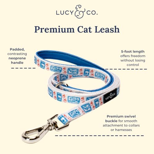 Lucy & Co. Tinned Fish Step-in Cat Harness & Leash Bundle – Reflective, Breathable & Adjustable Harness for Cats, Kittens...