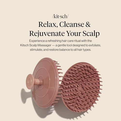 Kitsch Scalp Massager for Hair Care - Scalp Scrubber, Shampoo Brush & Exfoliator for Scalps- Hair Scrubber for Relaxing Ba...