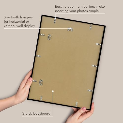 Americanflat 18x24 Poster Frame with Polished Plexiglass - Use as 8x10 Frame with Mat or Display 18x24 Photo Without Mat -...