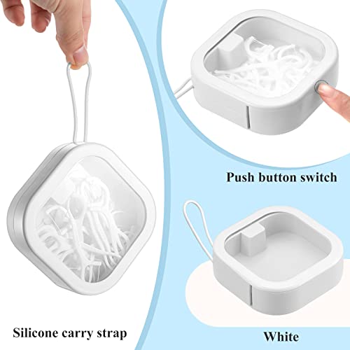 Kathfly 4 Pcs White Hair Tie Organizer Portable Hair Accessory Storage Containers Stackable Tie Bobby Pin Holder Home Cott...
