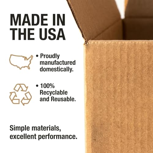 BOX USA Shipping Boxes Medium 12"L x 9"W x 4"H 25-Pack - Corrugated Cardboard Box for Moving, Mailing, Packing, Packaging ...