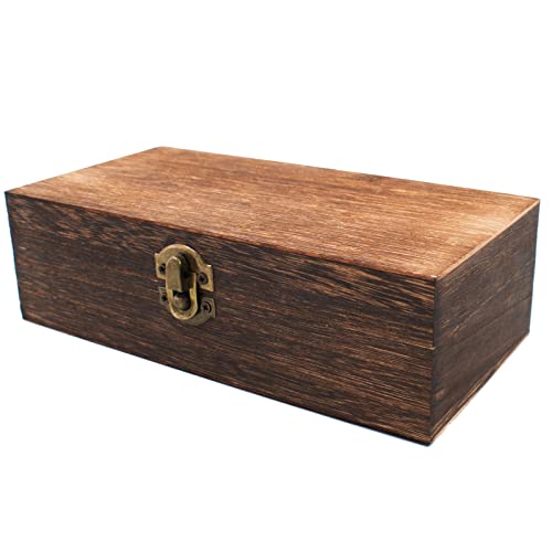 HingoFuni Wood Storage Box with Lid Solid Wood Container Box Decorative Table Large Rectangular Smooth Rustic Style Store ...