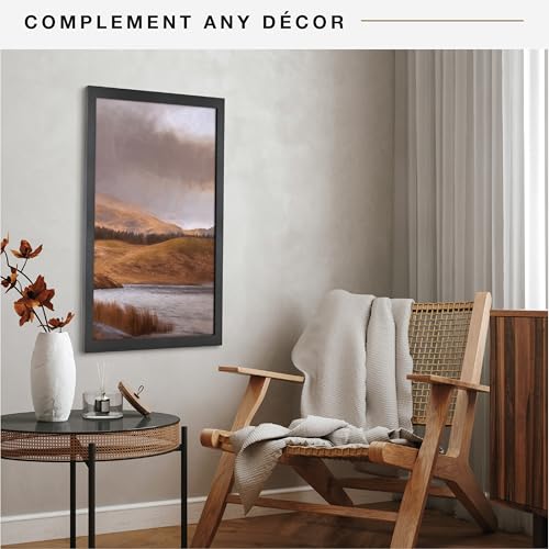 MCS Studio Gallery 18x24 Poster Frame Black Woodgrain Engineered Wood, Vertical & Horizontal Wall Hanging Large Picture Fr...