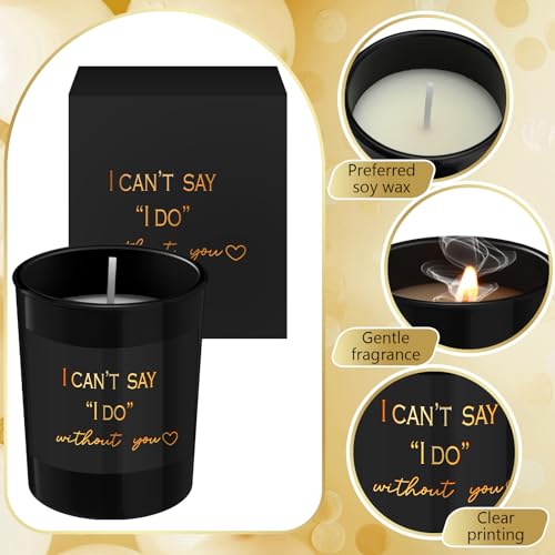 Threlaco 6 Pcs Bridesmaid Proposal Gifts I Can't Say I Do Without You Candles Bridesmaid Gifts Natural Soy Wax Candles wit...
