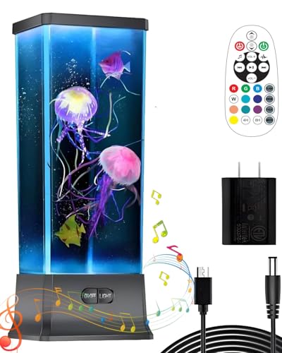 COLORLIFE Cool Electric Jellyfish Lamp with Bluetooth Speaker Music Gift for Boys Girls Adults Aquarium Tank Sensory Mood ...