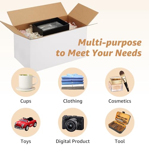 EXYGLO 40 Pack 5x5x5 Shipping Boxes for Small Business, White Corrugated Cardboard Small Box for Packaging, Moving, Mailin...