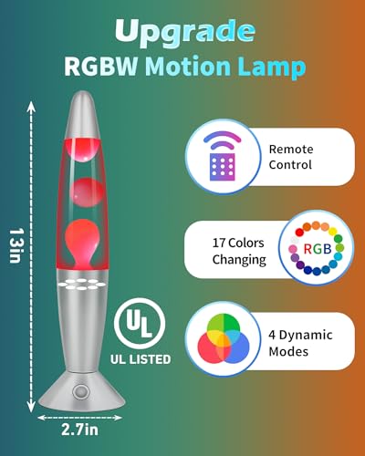 17 Colors Changing Liquid Motion Lamp with Remote: 13.5" LED Night Light for Kids Adults - Relaxing Table lamp for Bedroom...