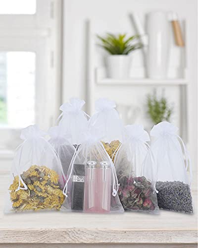 Kslong 100PCS Small Mesh Bags Drawstring 3x4, Sheer Organza Bags Drawstring for Jewelry, Mesh Party Wedding Favor Bags for...