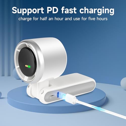 Portable Handheld Turbo Fan for Travel - 5 Gear Wind, Up to 12 Working Hours, 3-IN-1 Handheld Mini Fan with Air Turbo Tech...