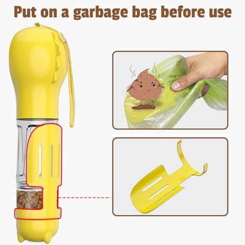 SYMHOBBY Portable Travel Water Collapsible Bowl Set Dispenser for Dog Walking Bag with Water Bottle Holder Small Size Dog ...