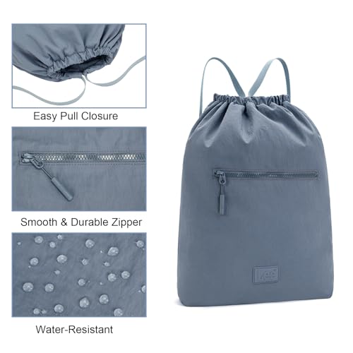 Lee Drawstring Backpack Bag Lightweight Small Gym Swim Beach Bag Water Resistant Sports Sackpack for Men Women, LEE48-002JN