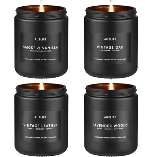 Scented Candles Set | Men Candle Set, Scented Candles for Home, Gifts for Men Aromatherapy Gift Set - 4 Pack Manly Gifts f...