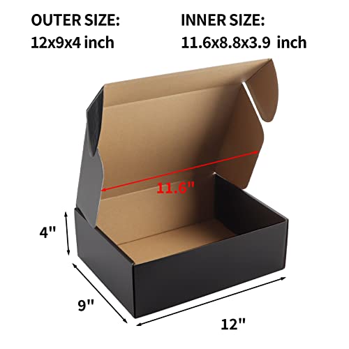 Hoikwo Medium Shipping Boxes for Mailing Shipping Packaging, Corrugated Cardboard Boxes for Packaging Small Business, (Bla...