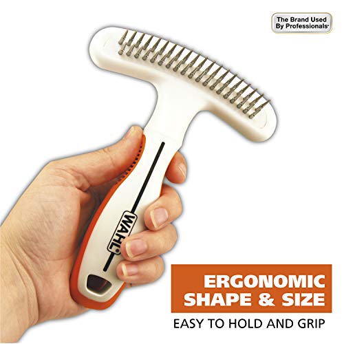 Wahl 2-in-1 Combination Double Row Pet Rake with Hair Shedding Blade for Dog or Cat Fur by The Brand Used by Professionals...