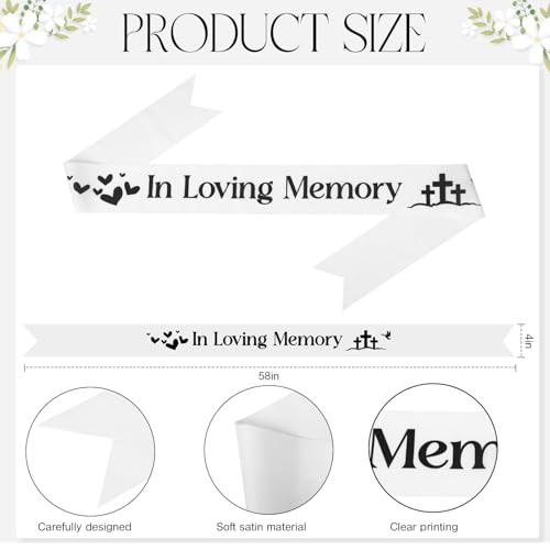 Maysing 4 Pack Funeral Sash Memorial Wreath Sash 59 x 4 Inch Funeral Ribbon Celebration of Life Ribbon for Casket or Wreat...