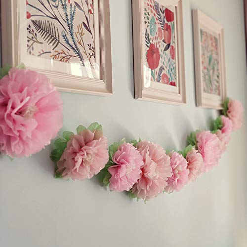 Mybbshower Pinks Flowers Decoration (11''-7'' Assorted) 6 pcs Artificial Tissue Paper Peony Nursery Wall Bridal Shower Cen...