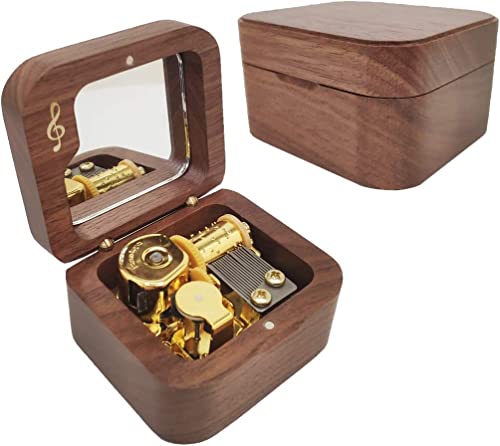 Teykst Princess Mononoke Music Box Natural Wood Mini Size Wind Up Wooden Musical Box Decoration Collection Keepsake Gift f...