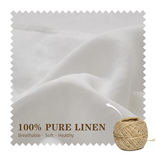 Simple&Opulence 100% Linen Lumbar Pillow Cover 12 x 20 Inches Set of 2 Rectangular Decorative Throw Cushion Cover for Couc...