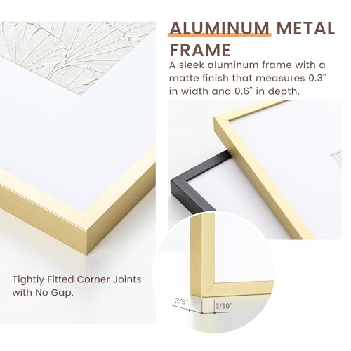 Fun Memories 5x7 Metal Picture Frame - 5 x 7 Metal Photo Frames with 4x6 Removable Mat- Ideal for Wall or Tabletop Display...
