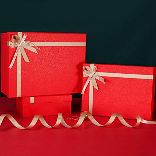 1set Cheerful Year Wrapping Box Red Wedding Container for Candy and Crafts Design for Festive Celebrations
