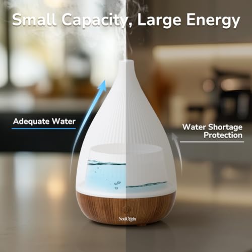 SOULORIGIN Ultrasonic Essential Oil Diffuser, Home Fragrance Aroma Diffuser with Auto Shut-Off, 8-Color Night Light & Ultr...