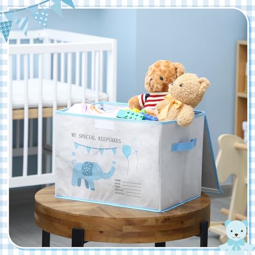 LemonRoad Baby Memory Keepsake Box 16x12x12inch Baby Shower Elephant First Keepsake Box New Parent Newborn Baptismal Birth...