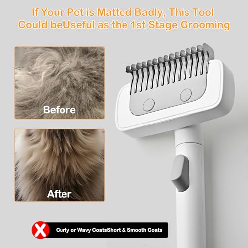 Diecallan Cat Brush cat grooming supplies Gently Removes Loose Undercoat Mats, Tangled Hair and Soothes Skin. Ideal for Lo...