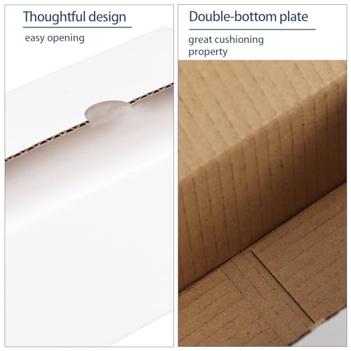 ZBEIVAN 4.6x2.2x2.2 White Shipping Boxes Set of 100, Corrugated Cardboard Mailer Boxes for Packaging Small Business Mailin...