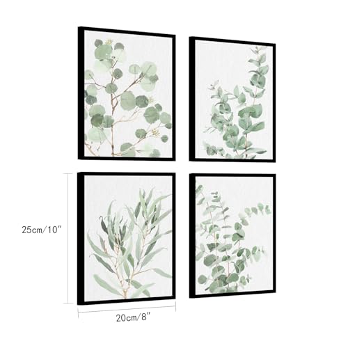 Botanical Prints Wall Art Framed: Sage Green Modern Farmhouse Wall Decor - Boho Wall Art for Bathroom Bedroom - Eucalyptus...