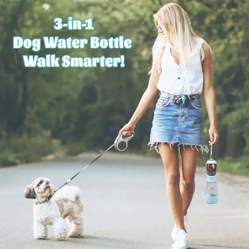 Portable Dog Water Bottle Portable Water Bottle for Dogs On The Go,Portable Dog Bowl Cat Bowl for Pet(Blue)