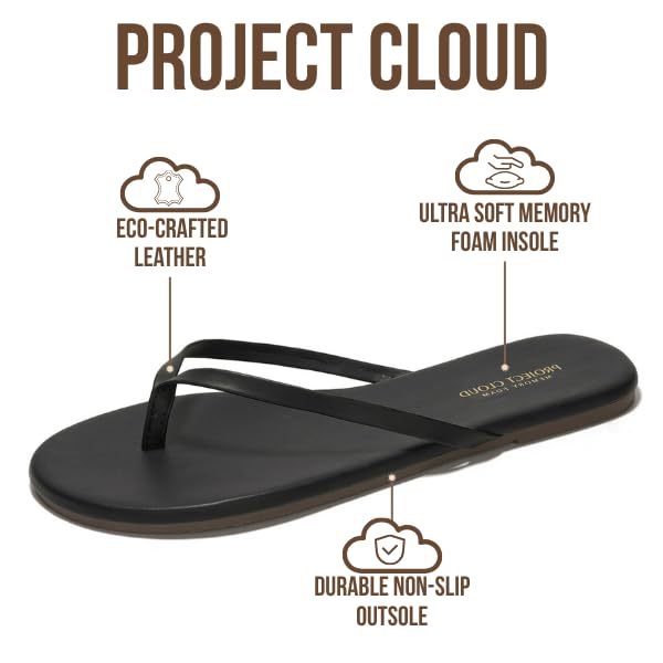 Project Cloud Flip Flops for Women Footwear- Lightweight and Memory Foam Insole Sandals for Women 2026 - Durable Non-Slip ...