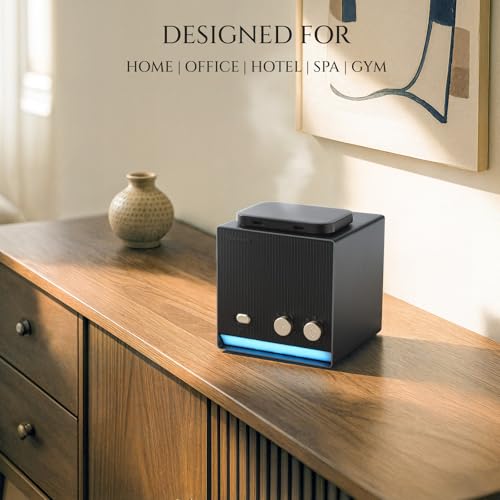 Aromadd Smart Waterless Essential Oil Diffuser with Dual Nozzle, Cold Air Tech Scent Air Machine with 8 Timer Settings, 9 ...
