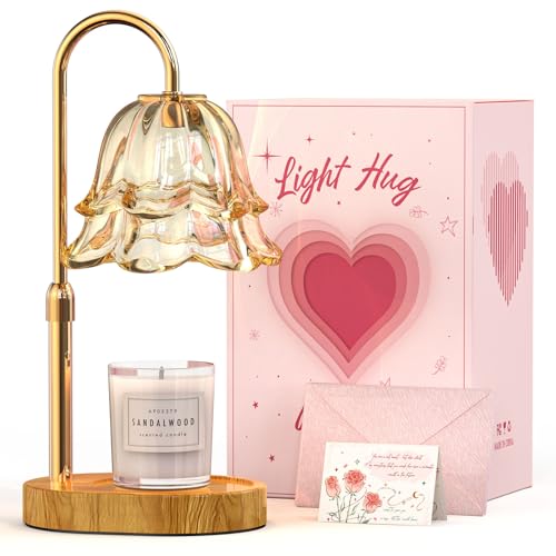 BYART Candle Warmer Lamp with Timer Dimmable, Adjustable Height Wax Melts Warmer for Jar Candles, Birthday Mothers Day Gif...