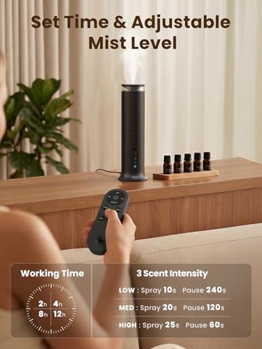 XEITIN Waterless Diffuser with 5 Hotel-inspried Scent Oil - Cold Air Diffuser Up to 2000 Sq.ft for Large Home Office Hotel...