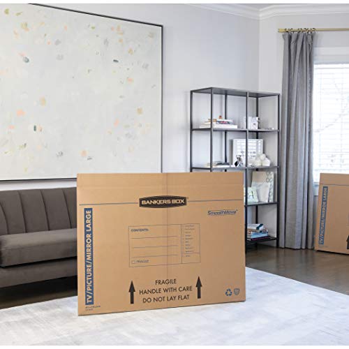 Bankers Box Large, Up to 55" TV/Picture/Mirror, Moving Box 4 Pack, 48-In x 4-In x 33-In (7711301)
