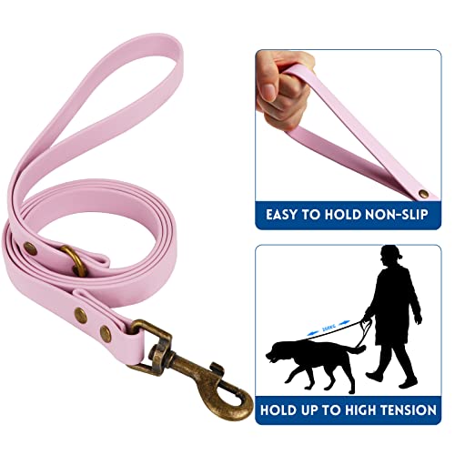 Wisedog Waterproof Dog Collar and Leash Set, Adjustable Puppy Collar with Cute Tag 5FT Dog Leash with Poop Bag for Small M...