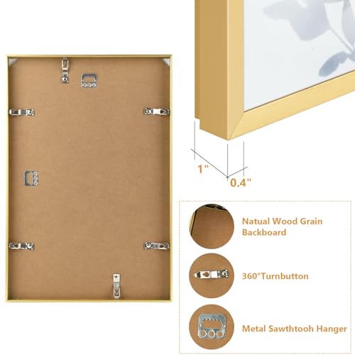Golden State Art, 12x18 Aluminum Picture Frame, Gold Metal Thin Poster Frames for 12 x 18 inch Photo, Acrylic Front, Wall ...
