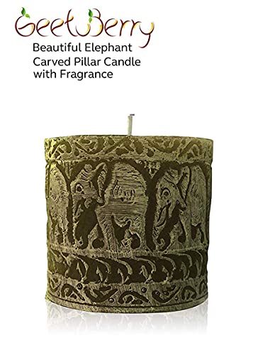 GEETUBERRY - Rustic Floral-Scented Elephant 1 Pack Carved Jasmine Candle, Elegance for Your Farmhouse Wedding Anniversary ...
