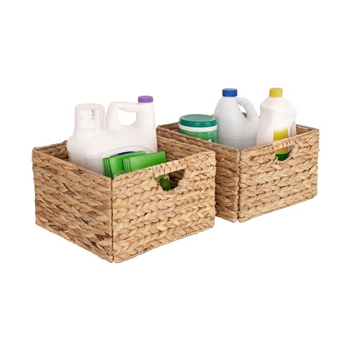 Seville Classics Premium Natural Handwoven Portable Laundry Bin Basket with Carrying Handles, Household Storage for Clothe...